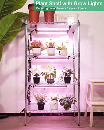 Dommia Plant Stand With Grow Light, Dimmable Plant Grow Lights, Multiple Spectra Led Grow Lights, Timer Plant Lights Under Cabinet For Plant Stand #TOP1