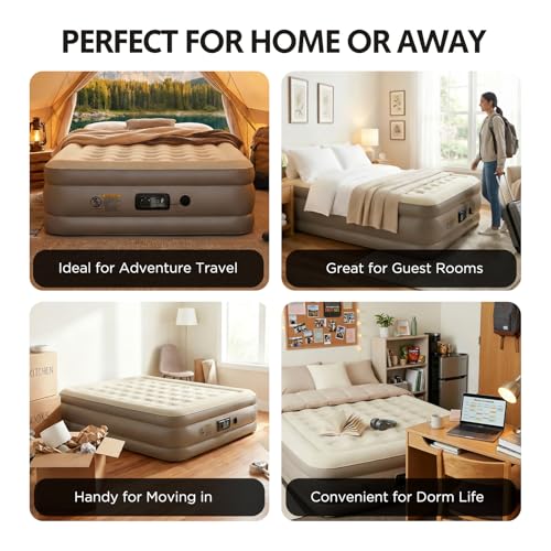 Simpli Comfy 18" Raised Double-High Queen Inflatable Air Mattress, 700lb - image 7