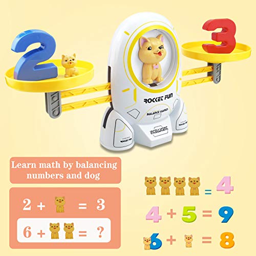 SHANDERBAR Math Educational Games,STEM Toys for 3 4 5 Year olds Cool Math Educational Kindergarten- Number Learning Material for Boys and Girls (Dog Balance Game) - Thumbnail 2