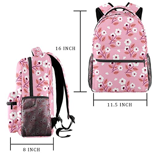 Mochila para portátil estampada bolsas de viaje ergonómicas con flores 2