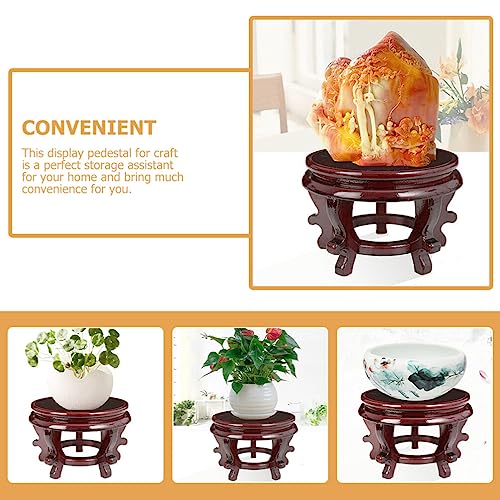 Yarnow Wooden Plant Stand Rustic Flower Pot Base Holder Stool New Oriental Style Plant Saucer Succulent Planter Pot Pallet Pedestal Fishbowl Rack For Indoor Outdoor Vase Display L #TOP5