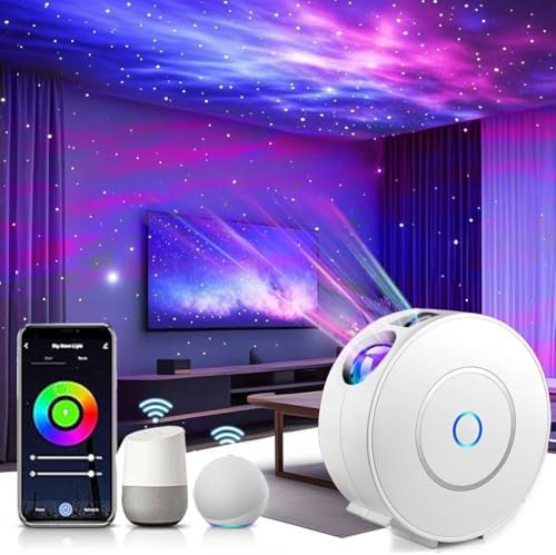 Galaxy Projector for Bedroom, Star Projector,Smart APP & Voice Control Galaxy lamp, Compatible with Alexa & Google Home, for Kids Adults Bedroom,Room Decor,Game Room,Party (Green Stars)