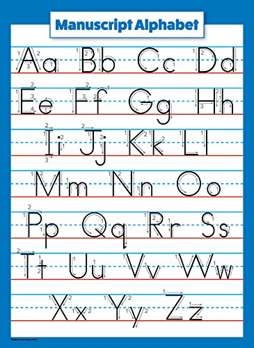 Palace Learning 3 Pack - Abc Alphabet + Numbers 1-10 + Manuscript Handwriting Poster Set - Toddler Educational Charts (Laminated, 18" X 24") #TOP6