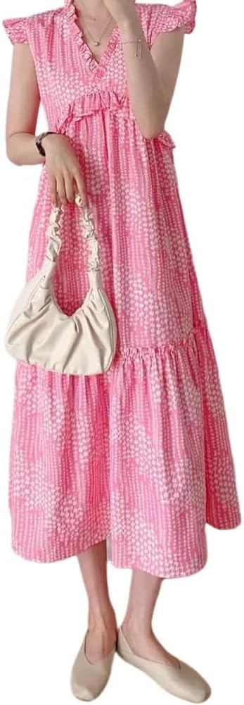 Dresses for women Women’s V Neck Small Flying Sleeve Slim Dress