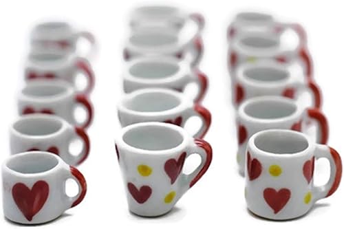 15 Mix Falling in Love Taza de café Taza de té Casa de muñecas Miniaturas Food Kitchen por 1 Shop for You No19