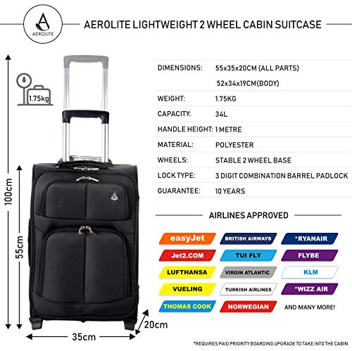 aerolite 2 wheel cabin luggage