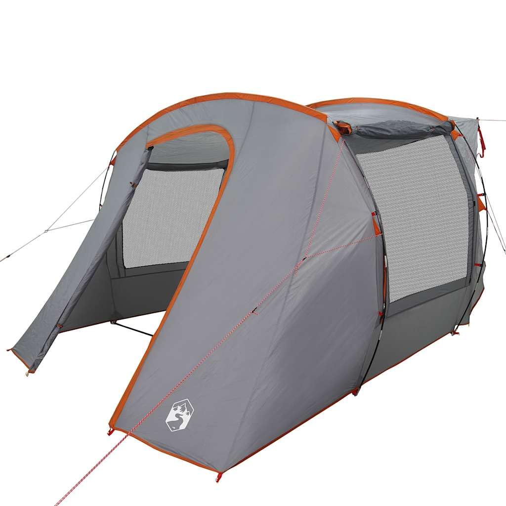 vidaXL Tenda da Campeggio per Auto Grigio e Arancione Impermeabile, Tenda, Tenda da Giardino, Riparo all'aperto, Tenda da Campeggio