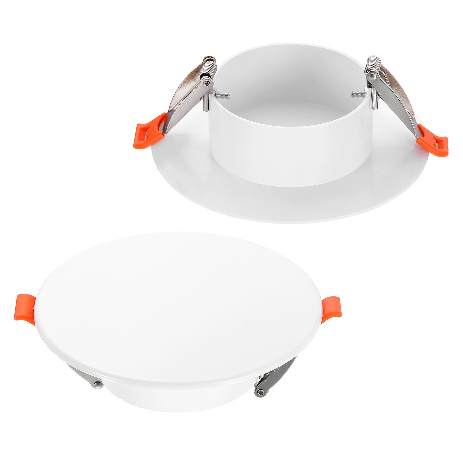 5.3-Inch Spring Mount Ceiling Cover Plates, Recessed Light Trim Wall, Downlight Hole Cap Decorative Panel with Buckle Fit 3.4-4.9inch Round Hole Ceiling Openings, White 2 Pack-picture-52