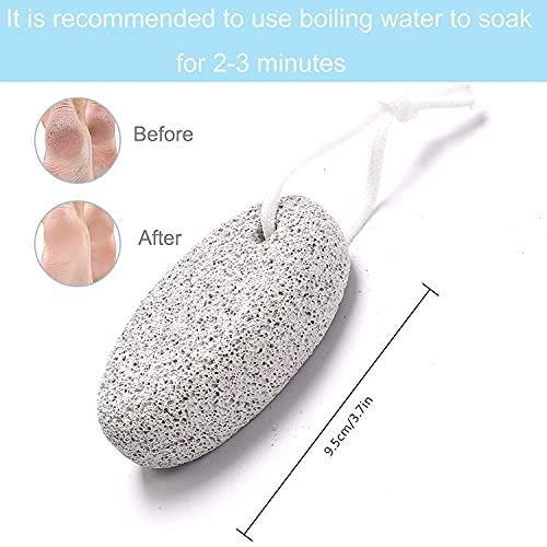 Image of Pumice Stone 2 Pcs, Natural Lave Pumice Stone for Feet /Hand, Small Callus Remover /Foot Scrubber Stone for Men /Women - Multicolor (owal)