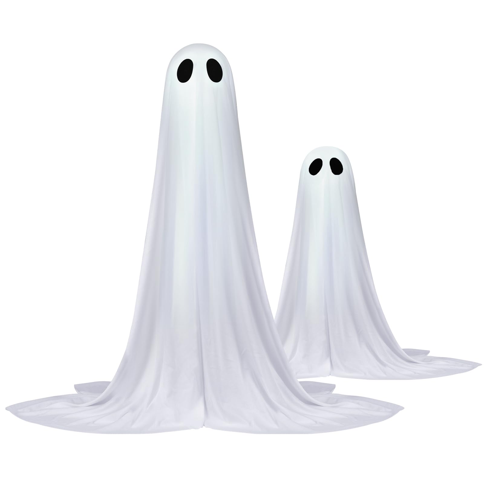 2 Pack Halloween Ghosts Outdoor Pink Spooky Ghost Decorations Outside 36'' & 18'' Tall White Light Timer Function Standing Scary Light Up Ghost Kit for Porch, Courtyard, Party, Haunted Houses (Pink): 36'' White Ghost