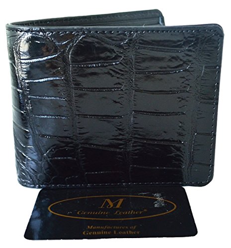 Men's Bifold Belly Leather Wallet (Black)3