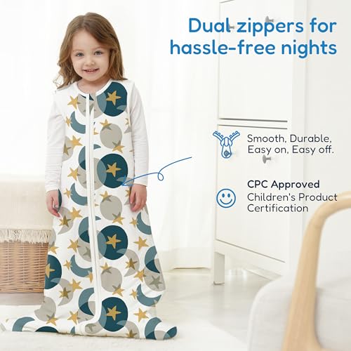 Image of TotAha Toddler Sleep Sack 1.0 TOG for 2T-3T-4T, Unisex Buttery Soft Sleeping Sacks with 2-way Safe Zipper, Premium All Season Sleep Bag