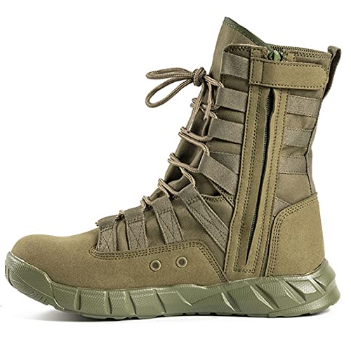 Male Military Boots Desert Tactical Boots Outdoor Hiking Boots Army Shoes Combat Boots Ultralight Men Shoes (Color : Green, Size : 6.5)3