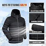 Pioneer Camp Mens Lightweight Packable Puffer Jacket Hooded Insulated Thermal Puffy Winter Jackets for Running Travel - Image 5