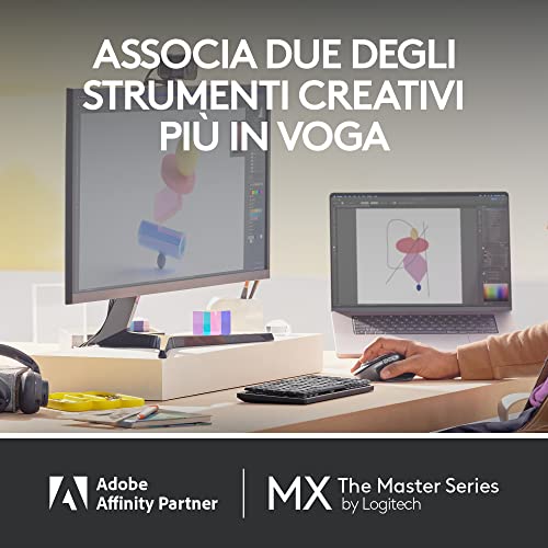 MX Master 3S per Mac - Mouse Bluetooth a scorrimento ultraveloce, ergonomico, 8K DPI, tracciamento su vetro, clic silenziosi, USB-C, Apple, iPad - Grigio chiaro - Mouse gaming - Immagine 12