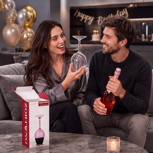 Upside Down Wine Glass Unique & Funny Wine Glasses Gifts for Women & Men - Image 3