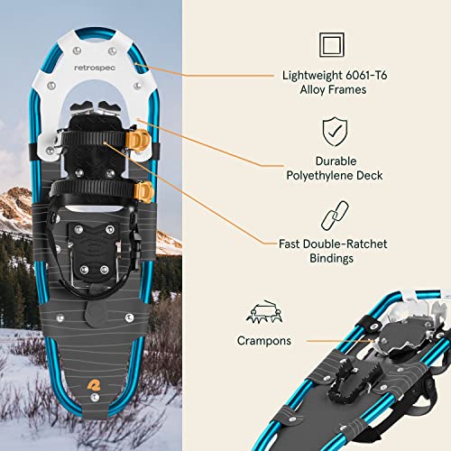 image for Retrospec Drifter Snowshoes & Trekking Poles Bundle with Adjustable Bi