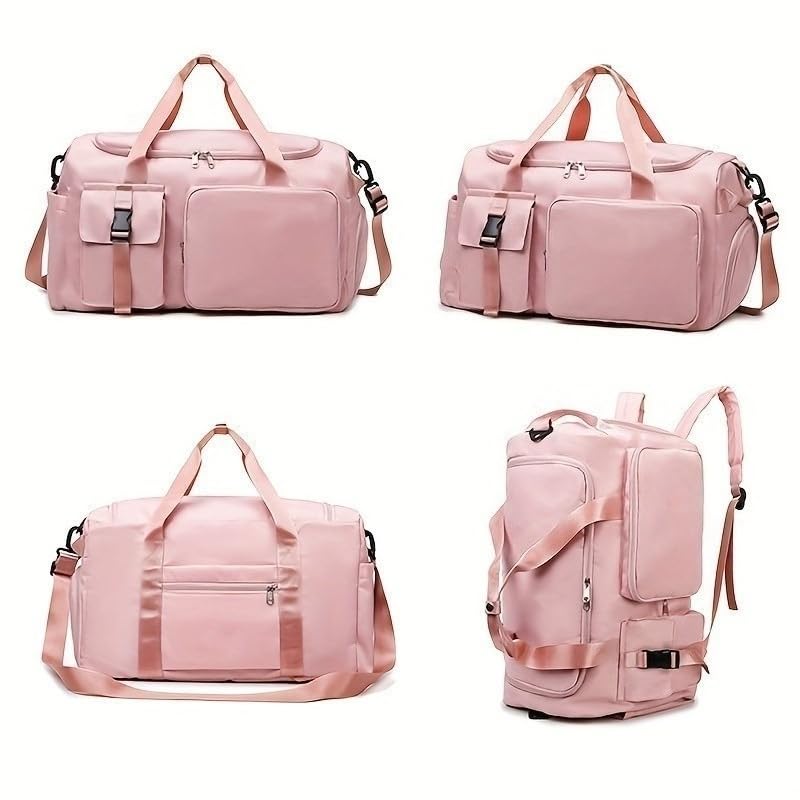 Bolsa Mala de Viagem Multifuncional de Grande Capacidade Resistente e Impermeável(5077Rosa)