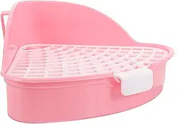 LOGOFUN Coelho caixa de areia coelho vaso sanitário treinador canto triângulos pet vaso sanitário para porquinhos da índia chinchila pequeno animal - rosa