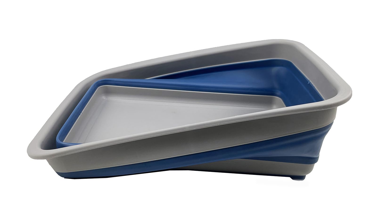 SAMMART Bassine pliable en plastique - 8 l - Pliable - Peu encombrant - Gris/bleu brouillard