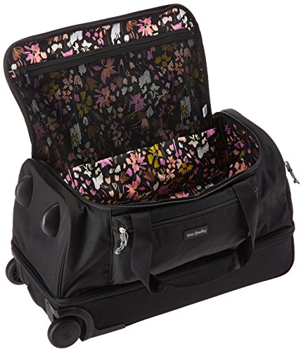 Vera Bradley Women's Duffle Luggage Vera Bradley Women s Lighten Up Foldable Duffel Rolling Suitcase Black One Size, Black, One Size US