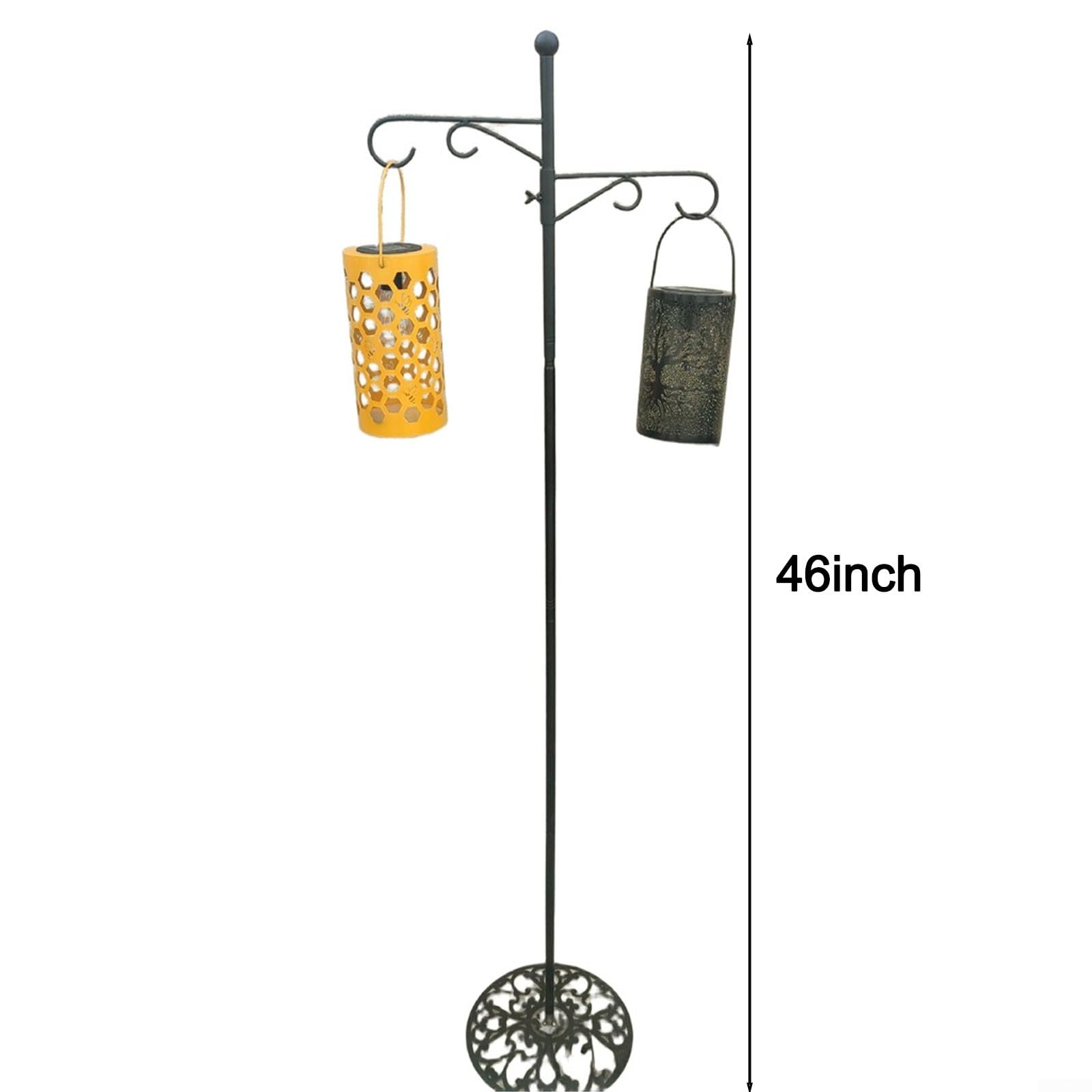 Gancio da pastore in ferro resistente e 116 cm per lanterne da appendere all'aperto e espositori floreali, resistente alla ruggine per un uso a lungo termine