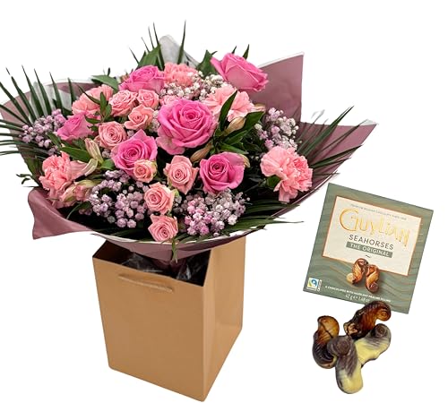 Pink Whisper Bouquet with Assorted Chocolates (Chocolate)