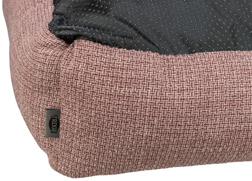 TRIXIE Hundebett Viviana 60x50 cm in Altrosa – eckiges Kuschelbett mit weichem Samtbezug, Hundekorb für kleine Hunde,fest integriertes Kissen, Rutschfester Boden - weich & waschbar - 37543