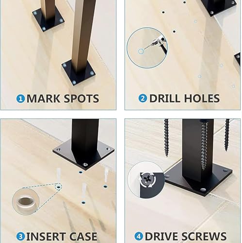 Garde-corps d'escalier installation facile support vertical de 80