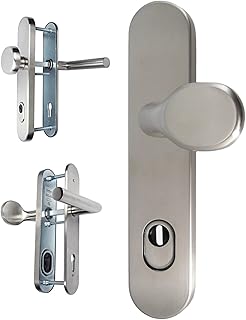 Edelstahl Haustür Schutzbeschlag 1587 L-Form HS-92 mm ES1 mit ZA Türdrücker