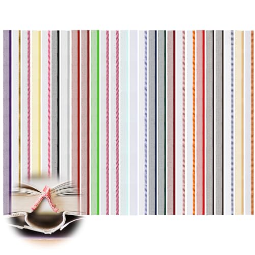 26 Stück Buchbinder Stirnbänder, 26 Farben 30 x 1.4 cm Baumwoll Buch Stirnband Mehrfarbig Buchbinder Stirnbänder Set für Buchbindeanfänger Buchreparatur Buchdekoration