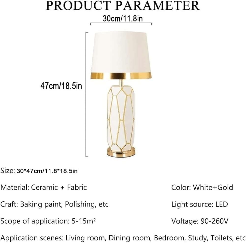 Lampy stołowe Nowoczesna ceramiczna lampa stołowa Nordic Light Luksusowa lampa biurkowa w kratkę Klosz z tkaniny w kształcie bębna Stolik nocny Lampki nocne do salonu Gabinet Biuro Dom wiejski