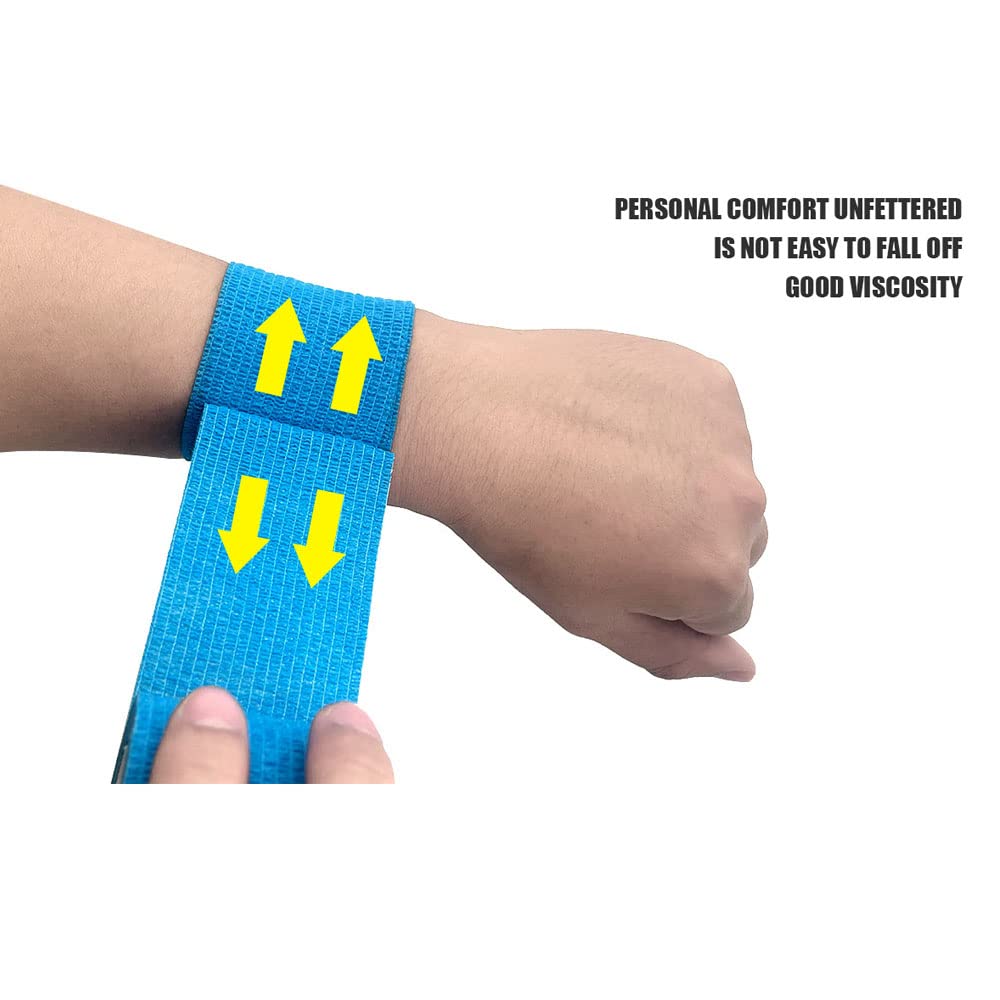 Vendaje Elástico Autoadhesivo Deportivo Colorido De 4,8M Juego De 10 Cintas Envolventes para Rodilleras Almohadillas De Soporte Dedo Tobillo Palma Hombro,7.5cm High