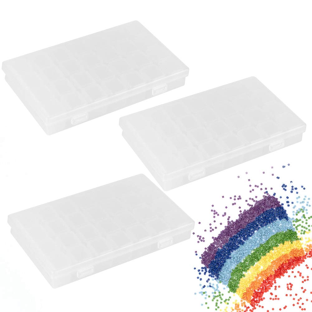 Restokki Large Separate Embroidery Box Dividers, 3Set 28Slots Painting Boxes Organizer Embroidery Accessories for DIY Art Craft Sewing