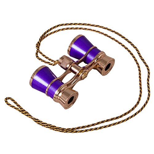 Levenhuk Broadway 325C Amethyst Opera Glasses – Theater Binoculars with Removable Chain