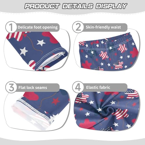 Star Balloons Stripes Girls Leggings,Workout Leggings for Girls Toddler Athletic Leggings Size for 3-10T3