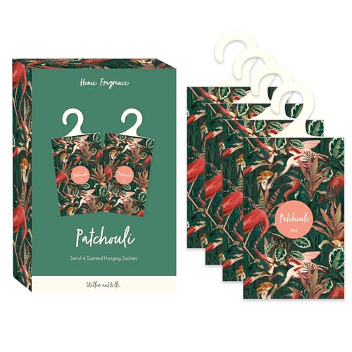 Scented Hanging Sachet - Set of 4 Patchouli - Jungle Green Design