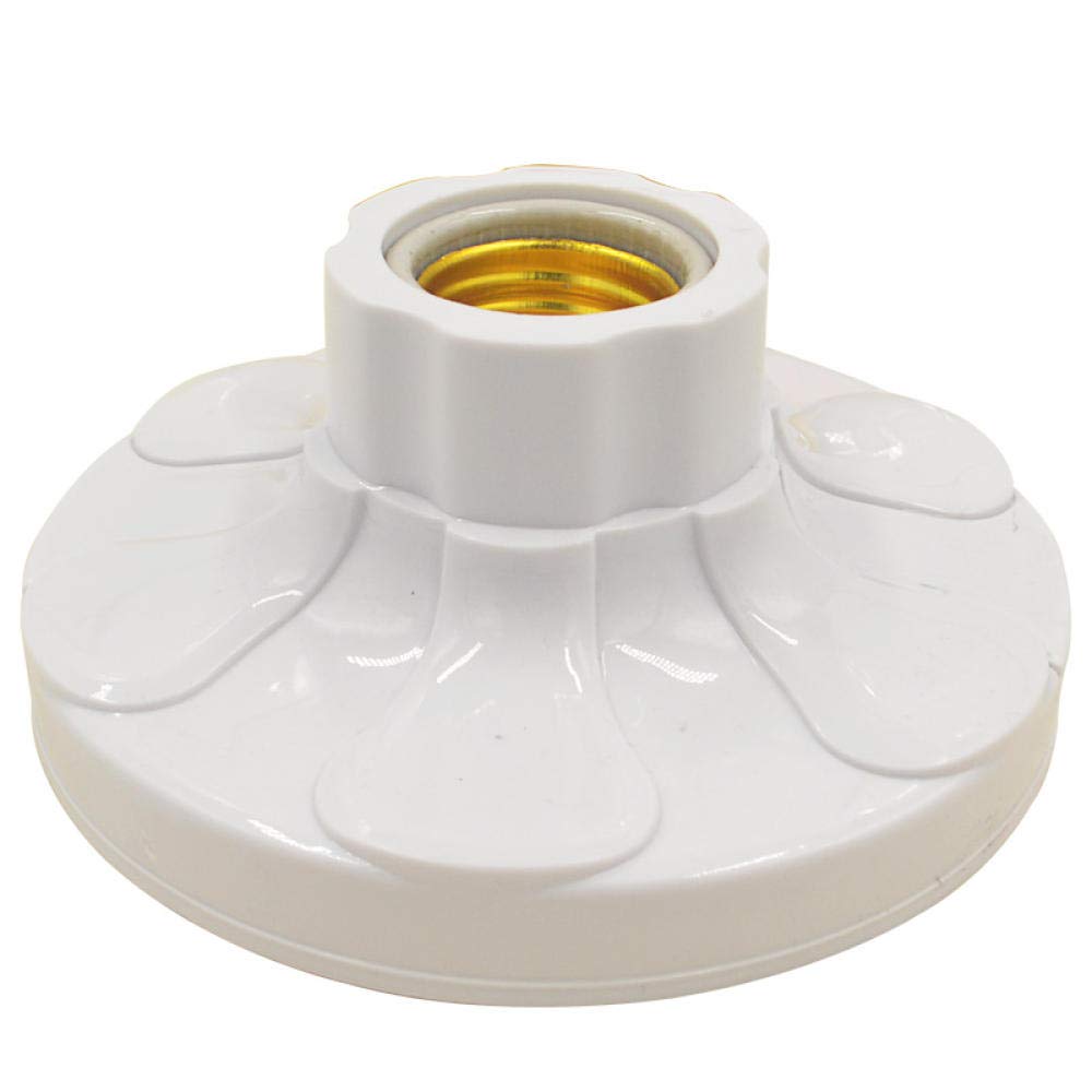 Bases Bombilla Plástico Y Porcelana 20 Piezas De 12 Cm De Diámetro Redondo E27 Soporte De Lámpara Plano Espiral Con Revestimiento De Cerámica Resistente Al Calor, 220 V Blanco-Blan