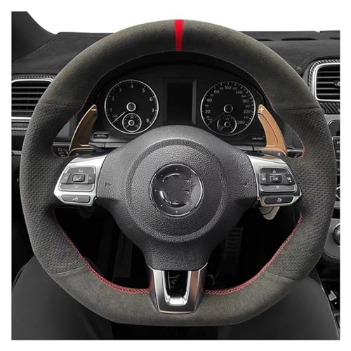 QIPEVMLZ Caches Volant pour VW pour Golf 6 pour GTI pour MK6 pour Polo pour GTI pour Scirocco R pour Passat pour CC pour Line 10 Couverture Volant Voiture Couvre Volant...