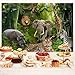8X6FT Jungle Forest Animals Photo Backdrop, Tropical Rainforest Natural Scenery Safari Party Background for Kids Baby, Adult Wedding Camping Themed Decoration Photo Shoot Backdrop Props