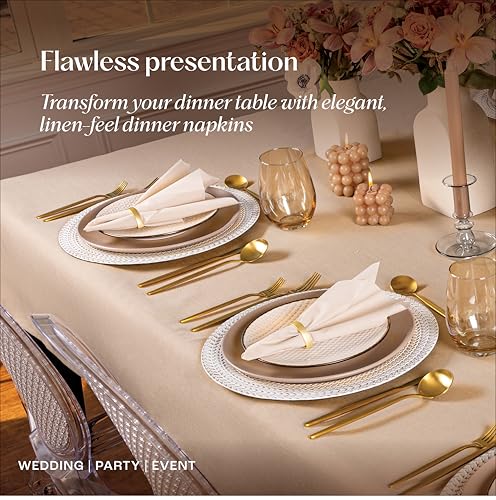 Servilletas premium tacto lino azul de 30x43 cm para bodas elegantes 5