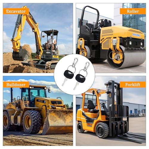 POPAPIE 10 Stück Baumaschinen Schlüssel Set,14603 Zündschlüssel,Baumaschinenschlüssel,Zündschlüssel set mit 10 Schlüsselanhänger Kompatibel für Minibagger Stapler Radlader Traktoren