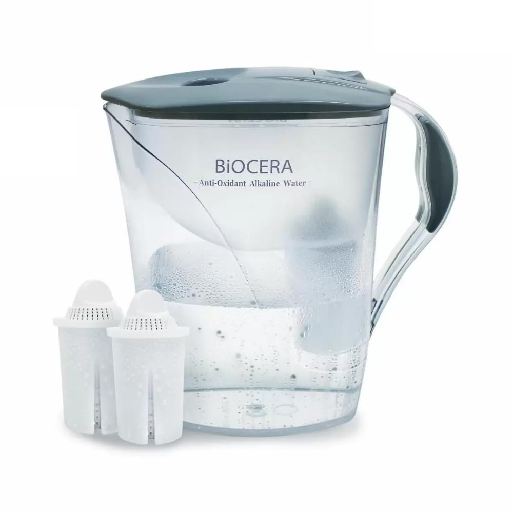 BIOCERA Alkaline Anti-Oxidant Jug Filter (Includes 1 Cartridge - Lasts 4000 liters)