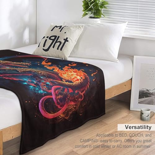 Couverture dragon polaire douce en flannel pour canapé | 130x180 cm - 6