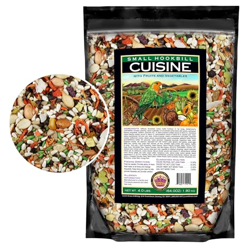 Small Hookbill Cuisine Parrot Food 4 Lb Premium Birdseeds for Parrot Bird Food for Small Hookbill Supports Daily Energy Growth & Digestive Health Nutrient-Rich Parrot Bird Seed for Outside Feeders