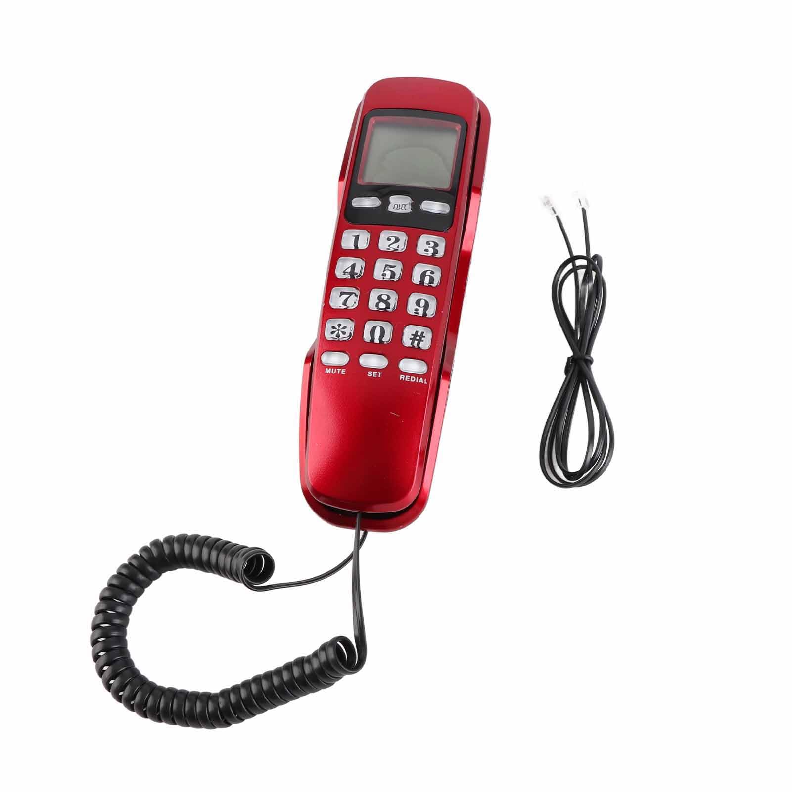 Taidda Mini Teléfono de Pared con Pantalla LCD y de Identificación de Llamadas Dual, Almacenamiento de Memoria de 38 Juegos, Teléfono Fijo Multifuncional para Oficina en Casa, para Comunicación de — view 5