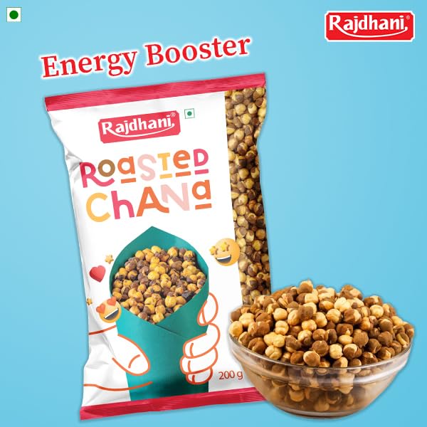 Image of Rajdhani Roasted Chana 200g | Without Skin | High Protein Snack | Healthy Roasted Chana Whole | Ready-to-Eat | Fibre Rich & Gluten Free