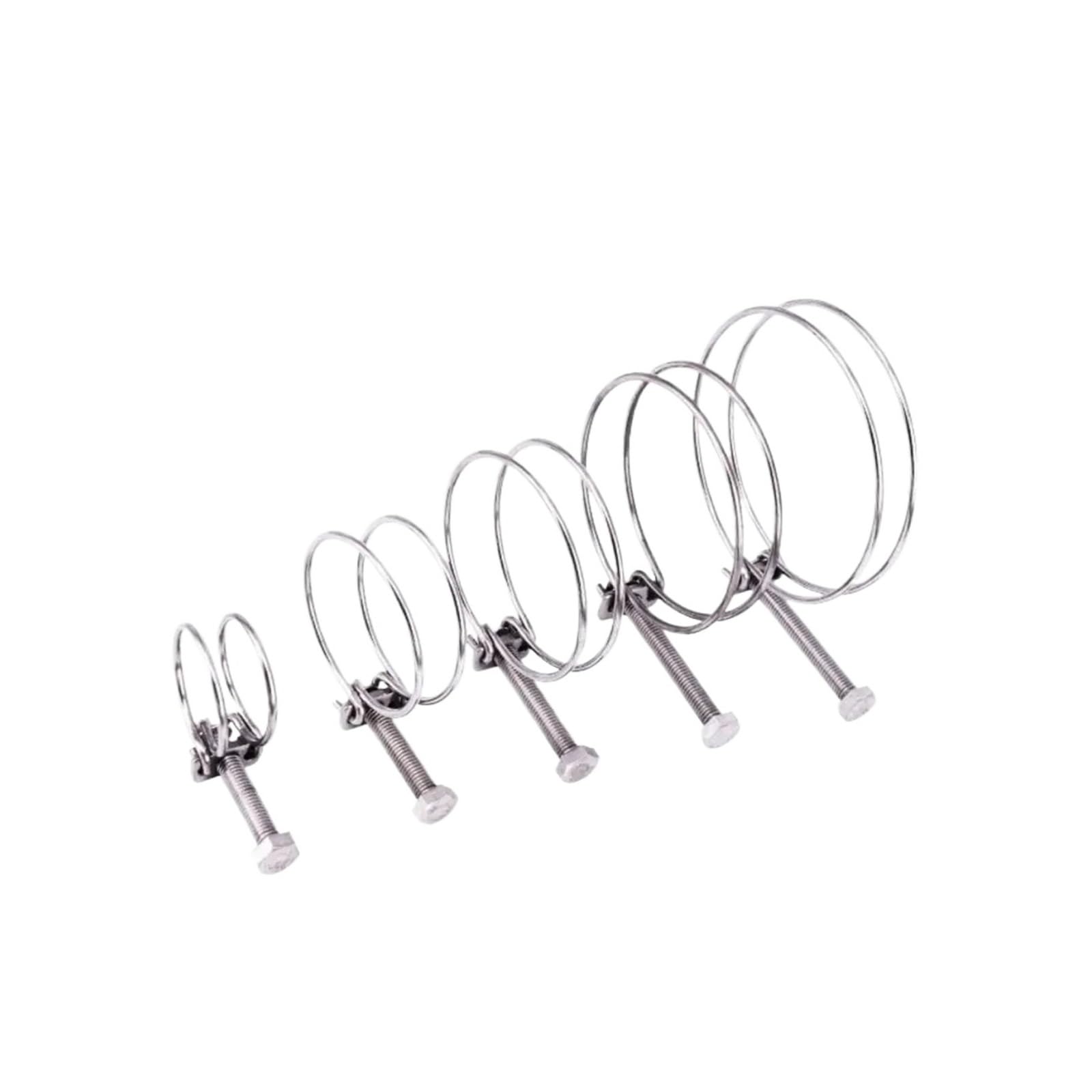 Morsetto per tubo a doppio filo, kit assortito di fascette stringitubo a doppio filo, clip per tubo fisso in acciaio inossidabile 304 (17-20 x 2,0 mm)