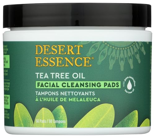 Desert Essence Facial Cleansing Pads Tea Tree Oil 50 Pads 0.75 Bottle