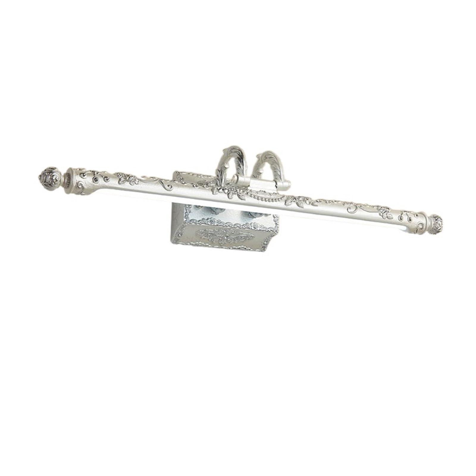 Applique da parete dorata for bagno a led Lampada specchio d'argento vintage francese camera letto Camera Illuminazione immagine Piccolo E Luminoso(Silver)
